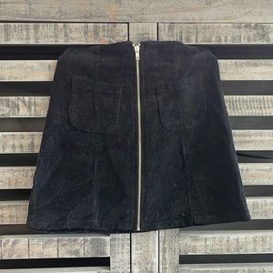 Corduroy zipper skirt